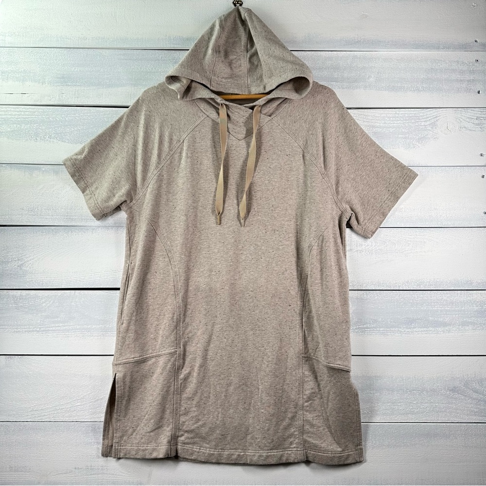 Athleta Hooded Khaki Hoodie Dress